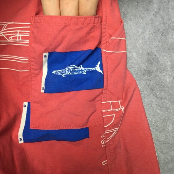 Columbia PFG Mens Swim Trunks size Large Pink Shorts Inner Briefs Pockets Omni - Picture 9 of 12